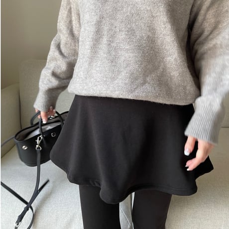 Flare skirt leggings(Black)