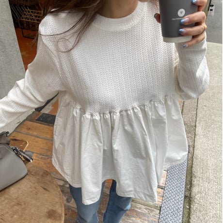 Volume flare pullover (White)