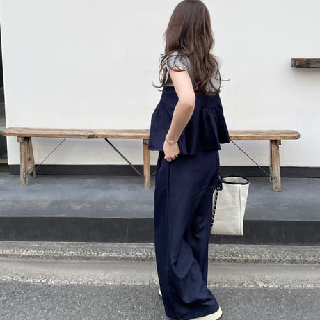 Flare camisole setup(Navy)