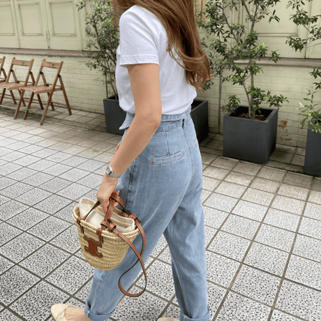 High-waist jogger denim