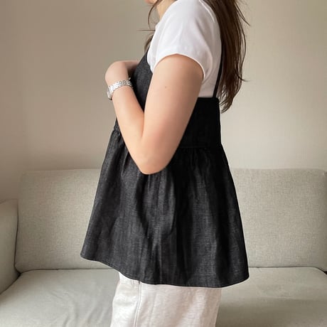 Denim flare camisole(Black)
