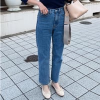 High-waist taperd denim(Blue)