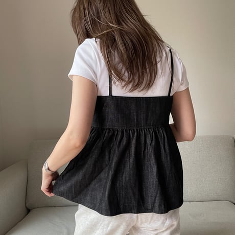 Denim flare camisole(Black)