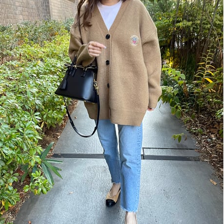 Trad volume cardigan (Brown)