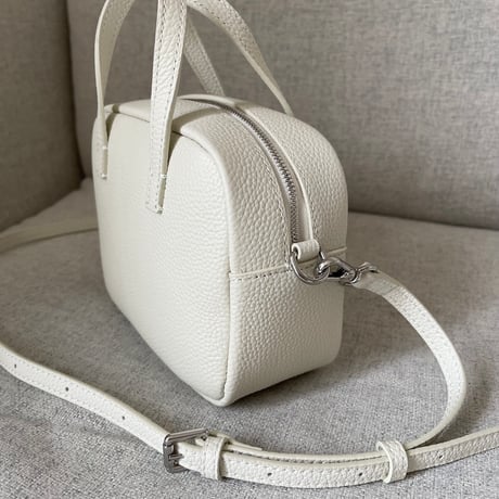 Leather mini square bag(Ivory)