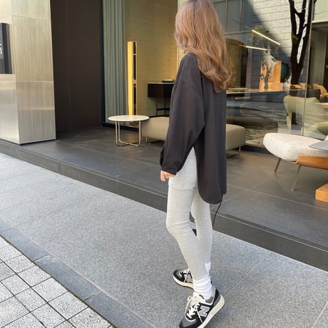Sideslit long t-shirts(Black)