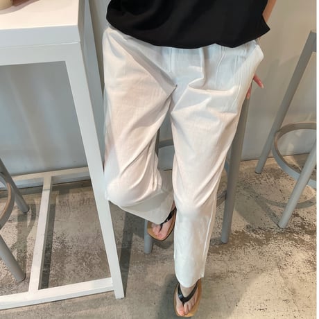 Relax linen pants(White)
