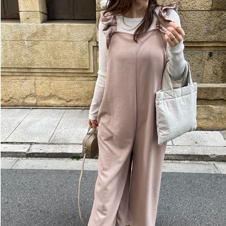 Sholder frill salopetto(Beige)