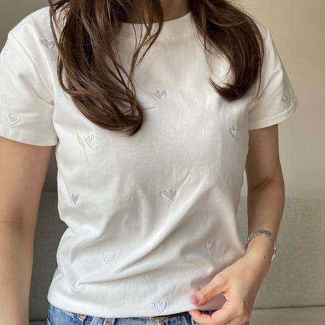 Heart basic t-shirts(White)