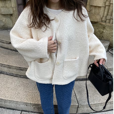 A-line boa light outer (Ivory)