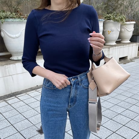 2way waffle tops(Navy)