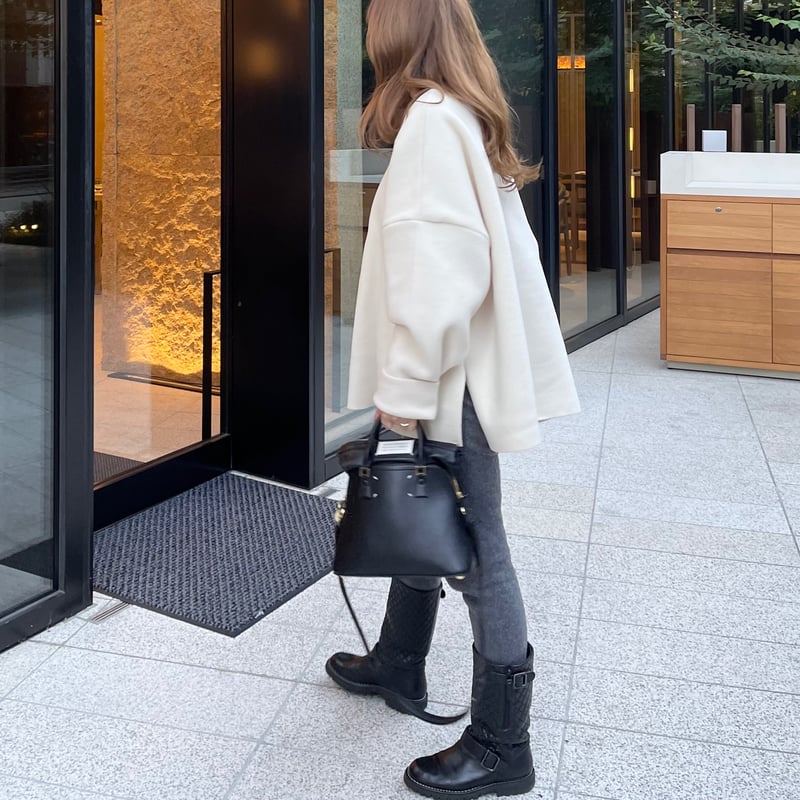 Fleece v-neck pullover(Ivory) | K