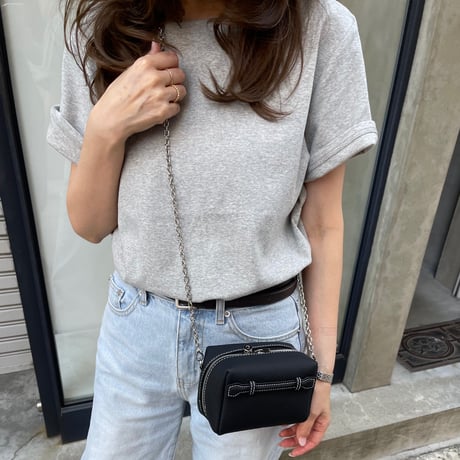 【6月再販】Leather mini pochette(Black)