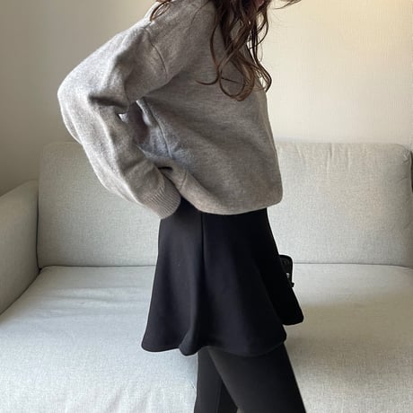 Flare skirt leggings(Black)
