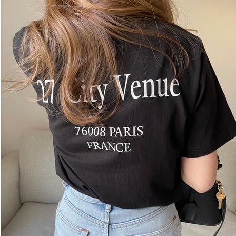 Back print logo t-shirts(Black)