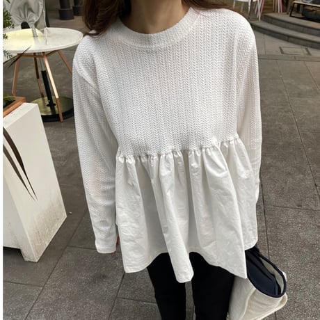 Volume flare pullover (White)