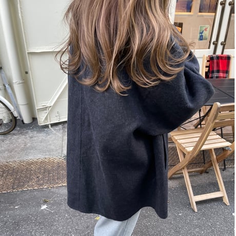 【Hand made】Wool100% Over coat(Black)