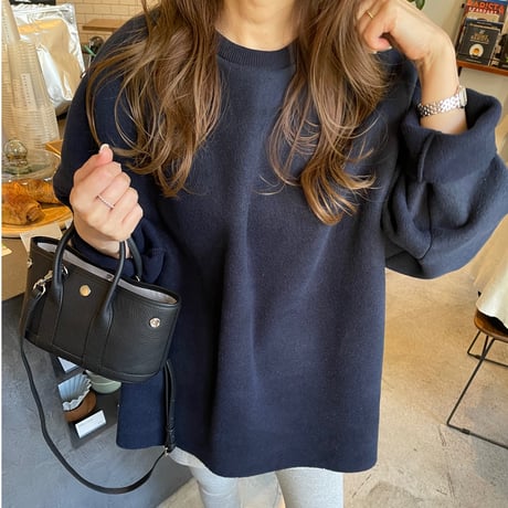 Fleece wide pullover(Navy)