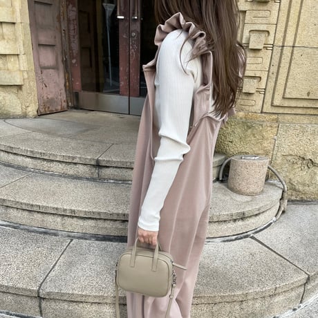 Sholder frill salopetto(Beige)