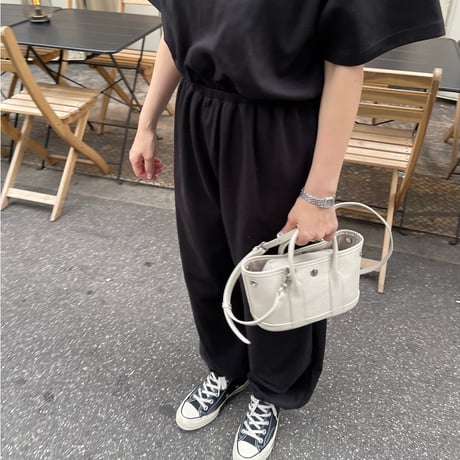 Leather mini tote bag(Ivory)