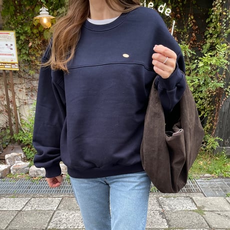 Plate wide sweat(Navy)