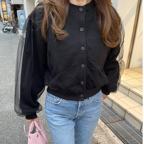 Chiffon cardigan(Black)