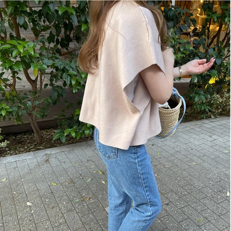 Knit cape cardigan(Beige)