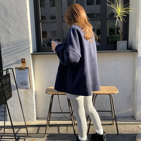 Fleece wide pullover(Navy)