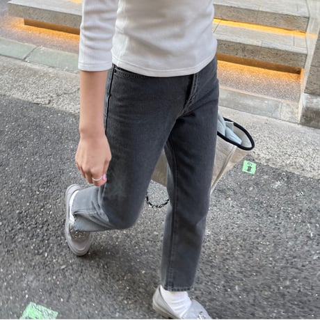 Straight fit ankle denim(Gray)