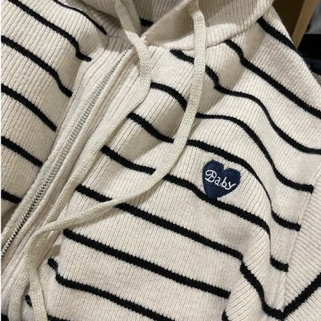 Heart knit foodie (Boader ivory)