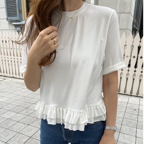 Frill t-shirts (White)