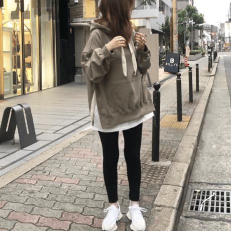 レイヤードワイドパーカー(brown)