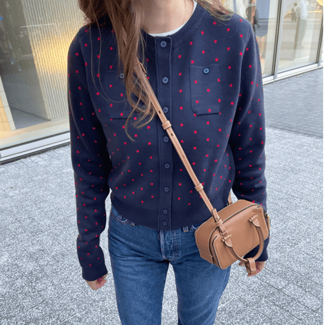 Dot pocket cardigan