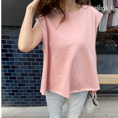 Tuck flare sweat tops(Pink)