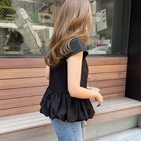 Feminine balloon tops(Black)