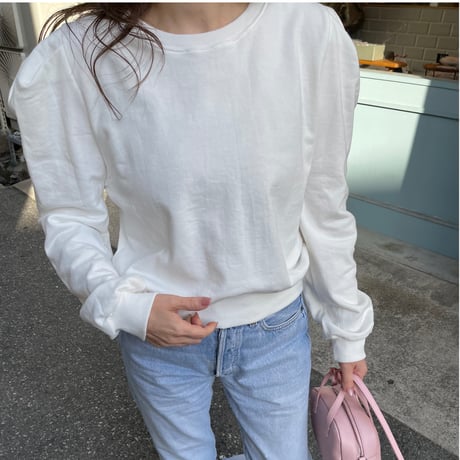 Puff sleeve sweatshirts(White)