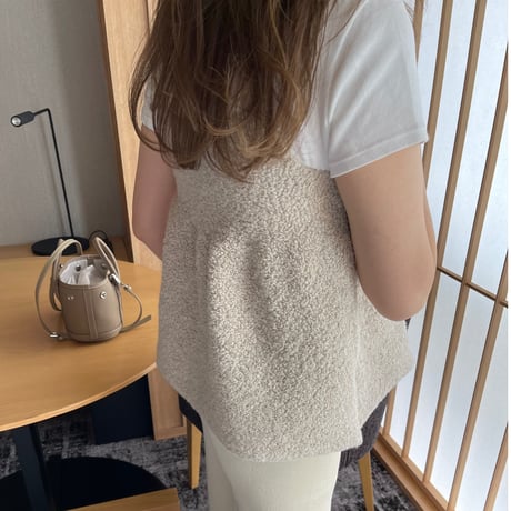Bouclé knit camisole(Beige)