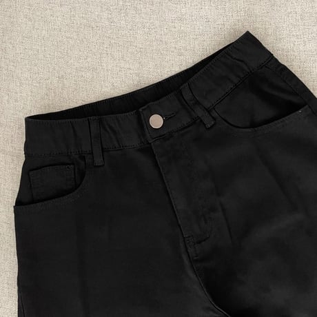 Cotton stretch ankle pants(Black)