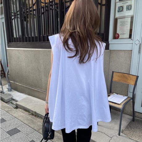 Wide flare cutsew(White)