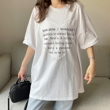 Heart over t-shirts(White)