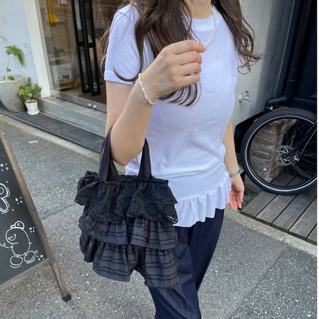 Frill rib tops(White)