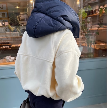 2way wool short coat (Ivory)