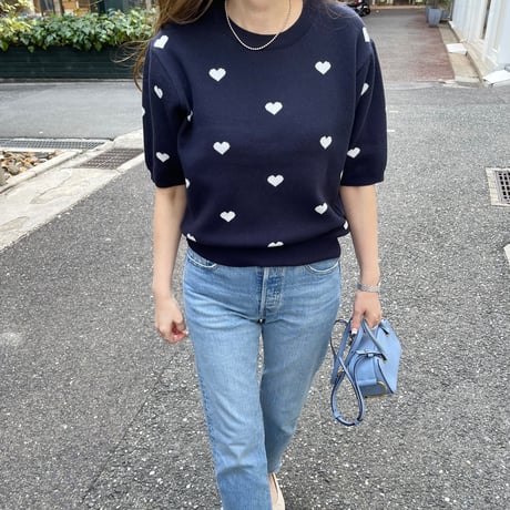 Heart knit(Navy)