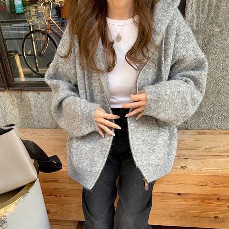 Foodie knit parker (Gray)