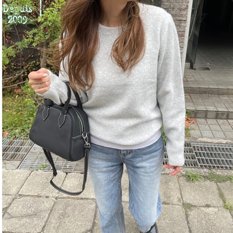 Soft knit pullover( Light gray)