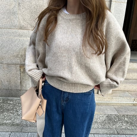 Wide sleeve knit(Oatmeal)