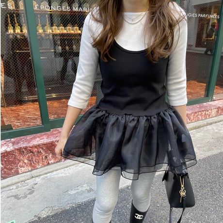 Tulle camisole(Black)