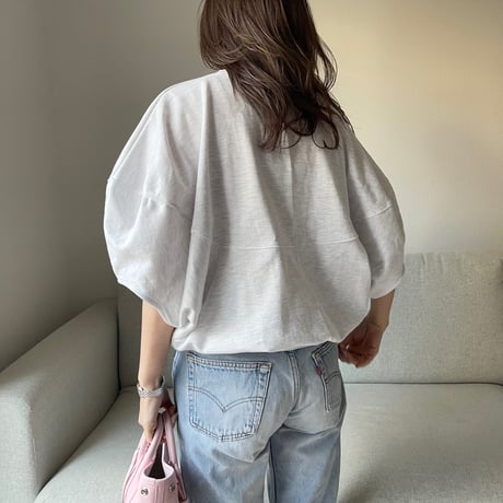 Wide balloon sweat tops(Gray)