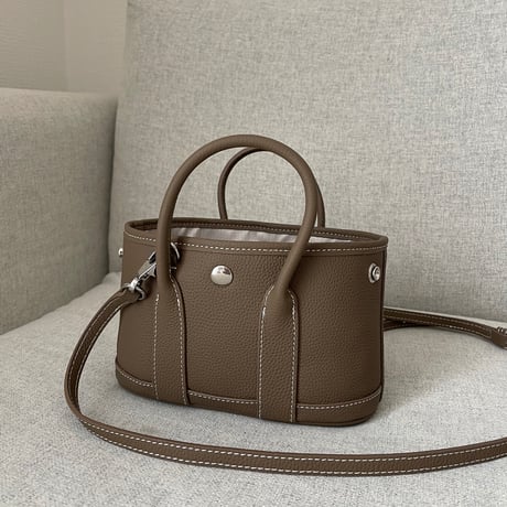 Leather mini tote bag(toupe)