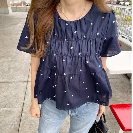 Shirring heart tops